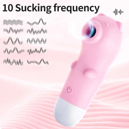 10 Speeds Vagina Sucking Vibrator Bear Sucker Oral Sex Suction Clitoris Stimulator Portable Erotic Sex Toy for Women Adult 18
