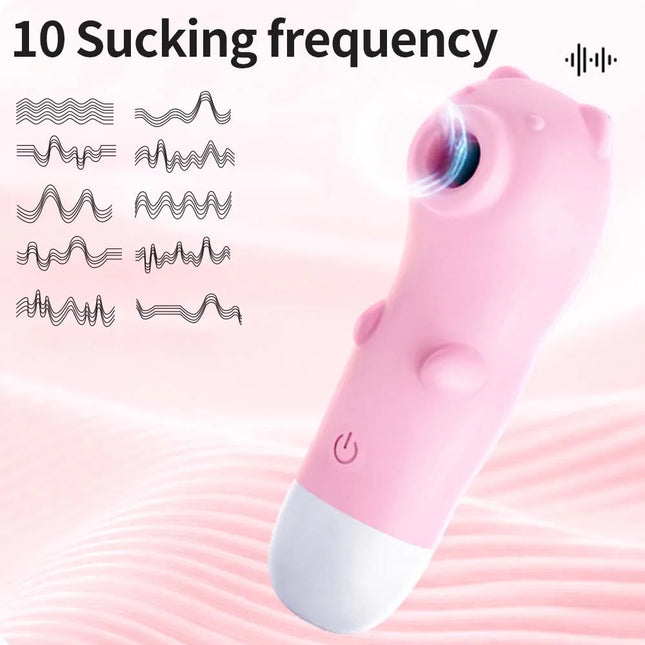 10 Speeds Vagina Sucking Vibrator Bear Sucker Oral Sex Suction Clitoris Stimulator Portable Erotic Sex Toy for Women Adult 18