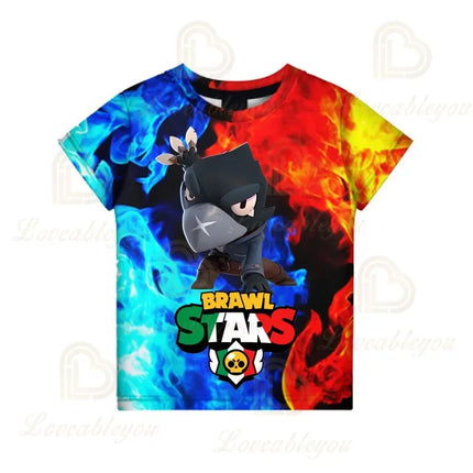 Brawling-Heros 6 To 19 Years Kids Shark T Shirts Mr.P Game 3D Boys Girls Cartoon Tops Teen Clothes