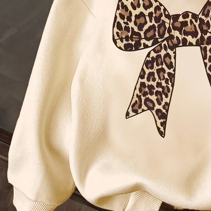 Women's Simple Bow Pattern Warm Hooded Sweatshirt for Spring and Autumn Fashion Casual HipHop Sweatshirt Harajuku Unisex ﻿