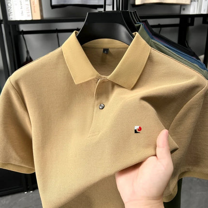 100% cotton high-quality brand short-sleeve polo shirt for men, new trend, embroidered, summer breathable, comfortable, casual lapel T-shirt