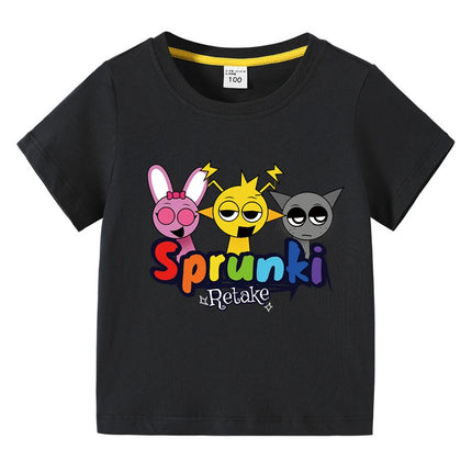 Cartoon Sprunki T Shirt Kids Incredibox Cotton T-shirts Toddler Girls Short Sleeve Tops Boys Summer Clothes Children's Clothing