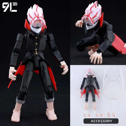 9L3D Invincible T13 Mark RedWhite Suit Dummy13 Anime Action Model Multi-Jointed Figure Superhero Toys Gift For Lover 14cm Height
