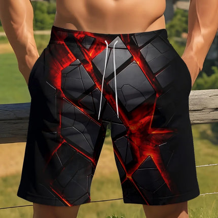 2026 New Fashion Summer Men's Shorts Personalized 3D Print Geometric Beach Style Streetwear Casual Hawaiian Vacation Y2k Shorts