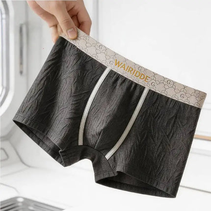1/3 pcs Men's Underwear Male Panties Ice Silk Boxer Shorts Male Underpants Sexy Thin Panties U Convex Lingerie Wholesale