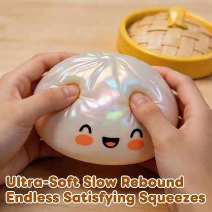 Glitter Dumpling Squishy New Mystery Soft Ball to Squeeze Stress Relief Home Office Decorat Children Adults Birthday Gift Desk