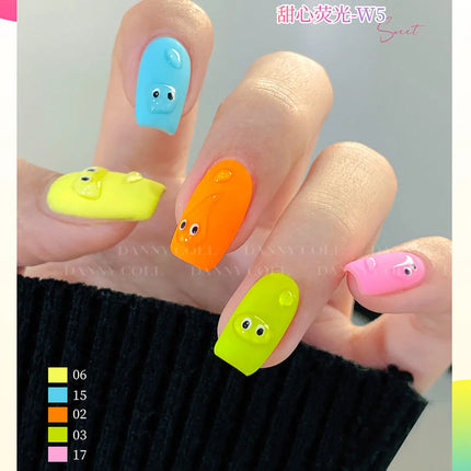 Fluorescent Color Gel Nail Polish Set Summer Neon Gel Semi Permanent Varnishes Nail Art Manicure Soak Off UV LED Gel Polish 15ml