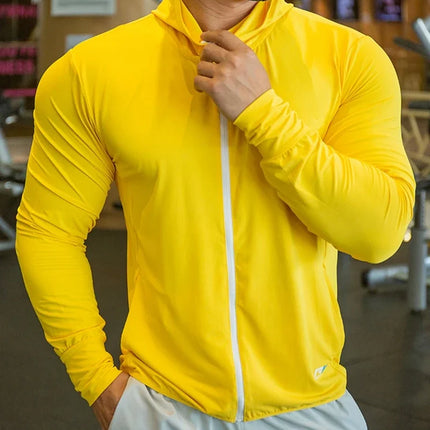 2023 High Quality Men's Jacket Sports Zip Up Long Sleeve T-shirts Quick Dry Gym Fitness Elasticity Coats Running Man Sweatshirts