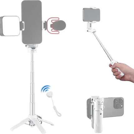 NEEWER Selfie Stick with Detachable Bluetooth Remote Shutter, Lightweight Foldable Travel Tripod for iPhone YouTube/TikTok Vlogs