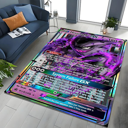 Potdemiel Pokemon Cards Gengar Area Rugs Carpet For Living Room Home Decoration Children's Crawling Living Room Game Floor Mat