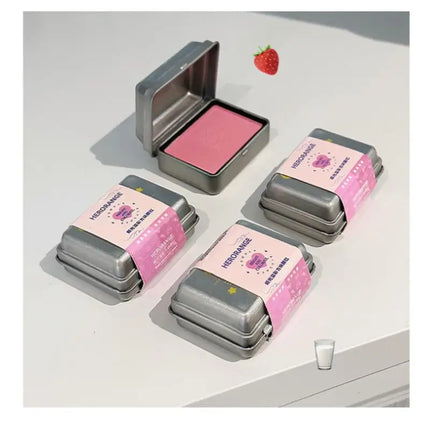 "1Pc HERORANGE Iron Box Cheek Blush Mineral Powder Long-Lasting Facial Contour Tint Single Color Cosmetics Blush Palette
