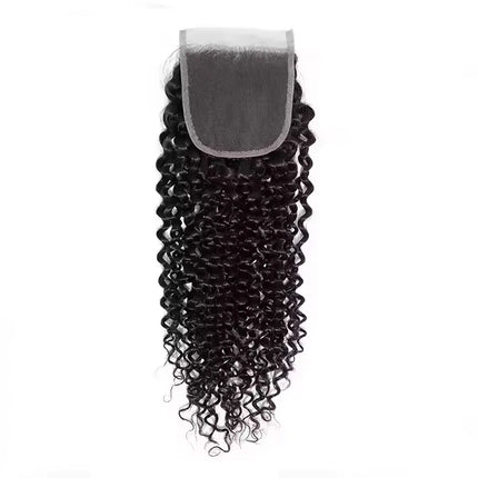 Kinky Curly 13X4 Lace Frontal Brazilian Virgin Human Hair Preplucked 4x4 Transparent Lace Closure Human Hair 150% Density