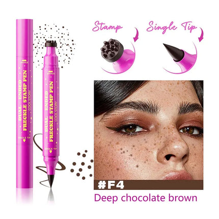 Double-end Freckles Stamp Pen Makeup 3-IN-1 Eyeliner Freckle Seal Waterproof Face Concealer Contour Natural Brown Freckle Makeup