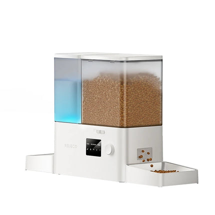 ROJECO Automatic Pet Feeder Gravity Water Fountain 8.5L 2 In 1 WIFI Remote Control Smart Cat Dog Kibble Dispenser Water Drinker