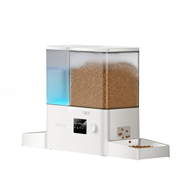 ROJECO Automatic Pet Feeder Gravity Water Fountain 8.5L 2 In 1 WIFI Remote Control Smart Cat Dog Kibble Dispenser Water Drinker