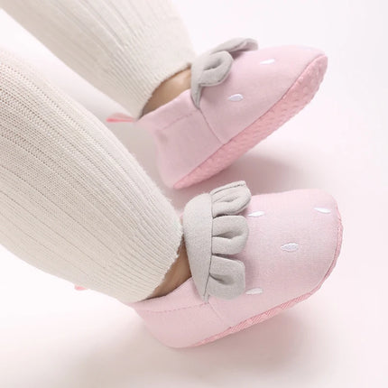 Spring and Autumn Baby Girl Baby Shoes Cute Strawberry Casual Sports Shoes Elastic Mouth Comfortable Baby Walking Shoes