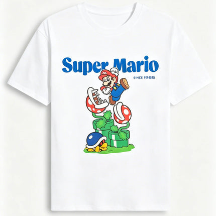 Super Mario Graphic T-shirt Men and Women Summer Cotton Y2K Clothing Fashion Casual Oversized Short Sleeve Tops Streetwear