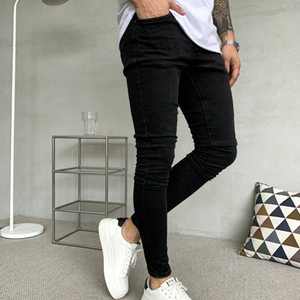 Classic Black Y2K Drip Men's Skinny Jeans Pant Original Design Daily Wear Trousers No accessories or belts included