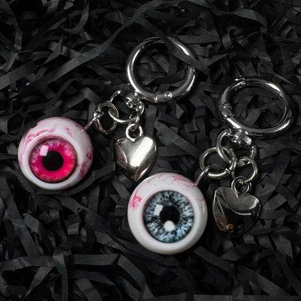 Realistic Eyeball Keychain Halloween Eye Keyring Gothic Resin Devil's Eye Bag Pendant Car Key Holder Unique Accessory