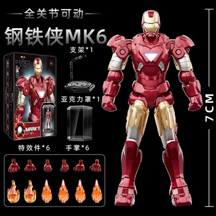 10-12CM Marvel Anime Figure Spiderman Hulk Iron Man Venom  Captain America Thanos Movable Joints PVC Dolls Toy Gift For Children