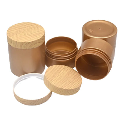 25pcs/lot Empty 100-250g Eye/Face Cream Jar Facial Mask Plastic Makeup Container Lotion Cosmetic Bottle With Imitation Wood Lid