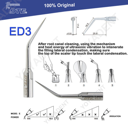Woodpecker Tips DTE Dental Ultrasonic Endo Scaler Tips Scaling Tips Fit EMS UDS NSK SATELEC Scaler Handpiece Dentistry Tools