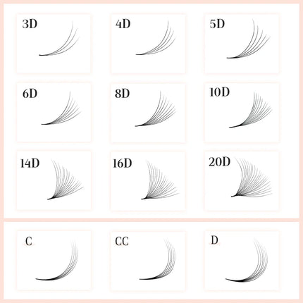 400/800 Premade Volume Fans XL Lash Fans 3D 4D 5D 6D 8D 10D 14D 20D CC curl Bouquet Eyelashes Pre made Fans Eyelash Extensions
