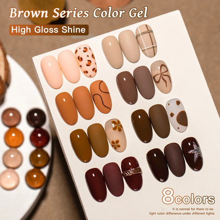 10ml Coffee Brown Gel Nail Polish HEMA TPO FREE Semi Permanent Soak Off UV Gel Varnish Nail Art Decoration Design Nail Supplies