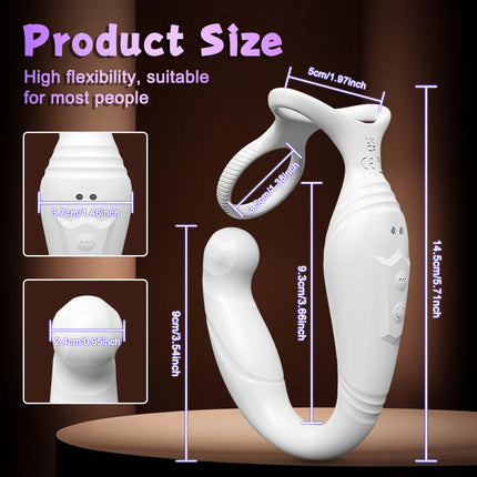 Male Rotating Prostate Massager Anal Vibrator Sex Toys Dual Penis Ring Cock Rings Anal Butt Plug Vibrators Anal Toys for Men 18+