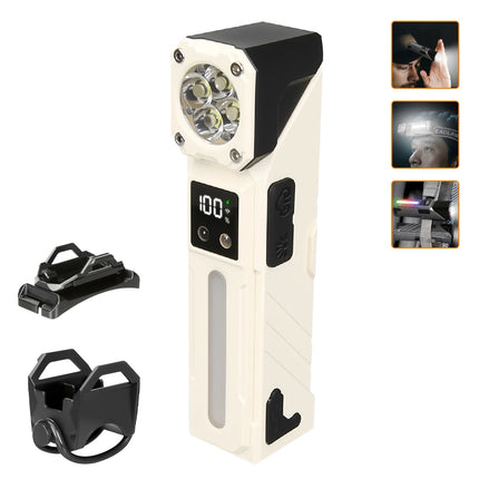 Portable LED Handheld RGB Flashlight Rechargeable EDC Pocket Clip Light with Magnet Waterproof Outdoor Camping Fishing Torch