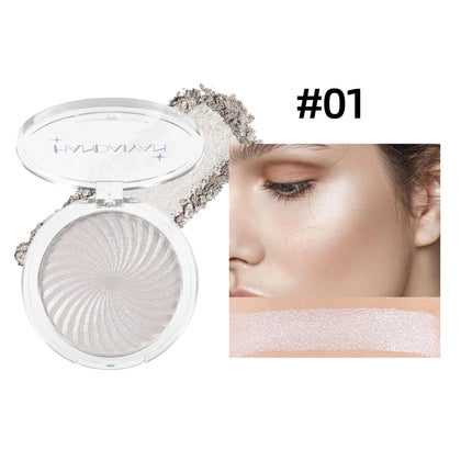 6Colors Face Brightening Highlighter Palette Monochrome Pearlescent Fine Glitter White Champagne Waterproof High Gloss Highlight