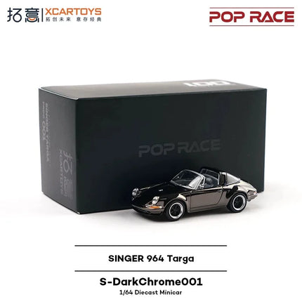 Xcartoys x POP RACE 1:64 SINGER 964 Targa / R32 / R33 / SHELBY MUSTANG GT500 Dark Chrome Diecast Model Car
