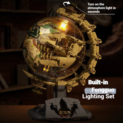 F5-I0003 electric building block toy set, Jurassic dinosaur era globe model assembly, children's birthday toy gift