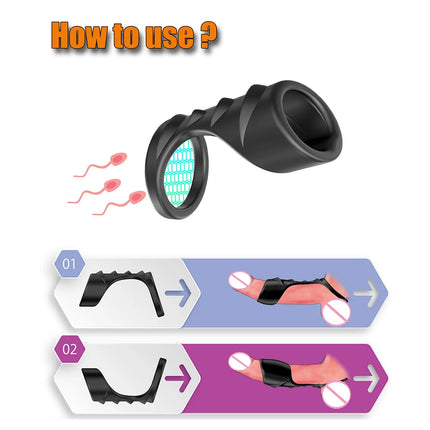 Penis Ring Silicone Cock Rings Delay Ejaculation Scrotal Binding Ball Stretcher Erection Enhancing Lock Cockring Sex Toy for Men