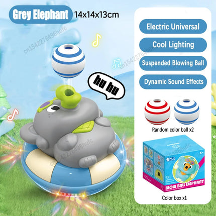 Fun Electric Elephant Sliding Car Suspension Ball Automatic Obstacle Avoidance Music Sound and Light Interactive Children's Toy