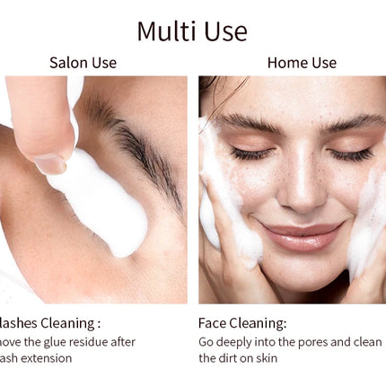 ICONSIGN 60ml Lash Shampoo Brush Kit Professional Lash Foam Cleanser Pump Design No Stimulation Eyelash Mousse Lash Glue Remover
