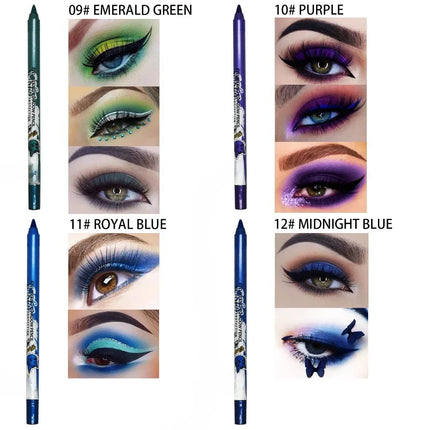 Quick-dry Eyeliner Pencil Colorful Long-lasting Eye Liner Pen Waterproof No Blooming Blue Pink Black Cosmetics Tools