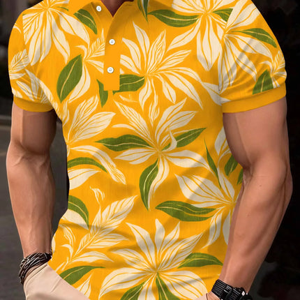 Large Men's Shirt Summer Breathable Elastic Short Sleeved Geometric Printed Casual Shirt Valentine's Day Boyfriend