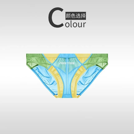 Men's Underwear Lovely Briefs Boxer Ultra-Thin Ice Silk Low Waisted Youth Transparent Traceless Sport Pants