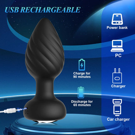 Vibrating Anal Vibrator for Man 10 Vibration Wireless Control Butt Plug Sex Toys for Couple Prostate Massager Adult Gay Products