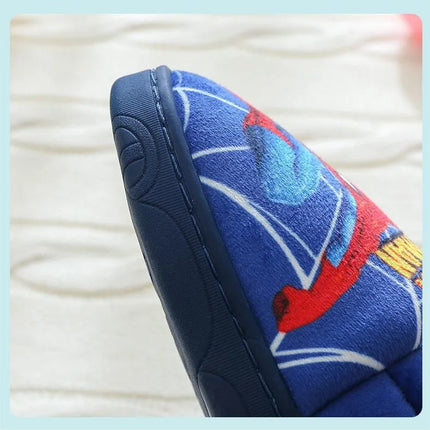 Cartoon Pattern Boys Spider Man Cotton Shoes Indoor Slippers Autumn Winter Warm Home Wear Children's Cottonslippers Anti-slip