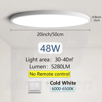 50cm Large Ceiling Lamp APP/Remote Control LED Smart Lights 48W Dimmable Fixture Indoor Lighting for Home Living Room Decoration