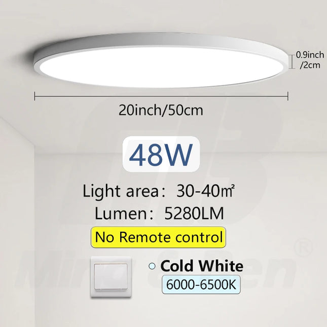 50cm Large Ceiling Lamp APP/Remote Control LED Smart Lights 48W Dimmable Fixture Indoor Lighting for Home Living Room Decoration
