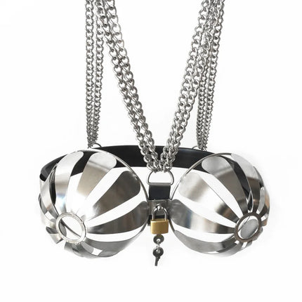 New 3 Colors Stainless Steel Women Adjustable Chastity Bra Lock Female Chastity Device Breast Protection Roleplay Sex Toys