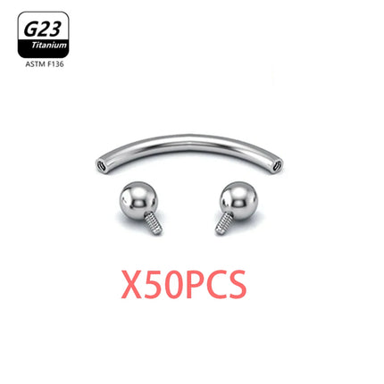 1/5/50pcs G23 Titanium ASTM-F136 Piercings Eyebrow  zircon Earring Internal thread Eyebrow Body Jewelry Wholesale