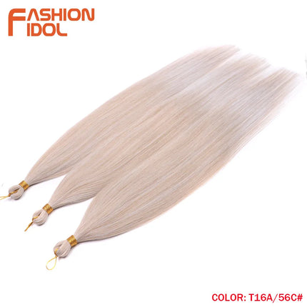 FASHION IDOL 28inch 300g/3Pcs Ariel Straight Pony Hair Crochet Braids Hair Synthetic Braiding Hair Soft Crochet Hair Extensions