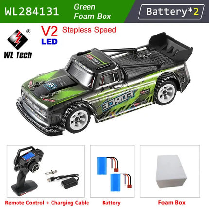 WLtoys 284131 1:28 4WD 2.4G Mini RC Racing Car High Speed Off-Road Remote Control LED Light Drift Alloy Truck Boys Toy Kids Gift