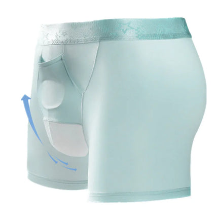 Mens Underpants Boxer Shorts Homme Thin Ice Silk Panties Man Breathable Bullet Separation Pouch Underwear Cueca Calzoncillo