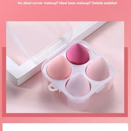 4PCS Ombre Makeup Sponge Set - Latex-Free for Foundation/Concealer, Gradient Color Mixing Egg Sponges Travel Size
