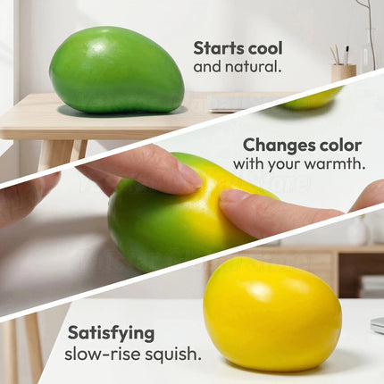 2026 New Handmade Crispy Mango Squishy Stress Ball Crunchy Squeeze Fidget Toy Round Blocks ASMR Sensory Decompression for Adults